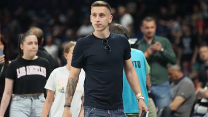Ivan Šaponjić u Areni na utakmici košarkaša Partizana (MN Press)