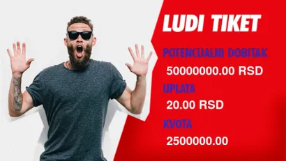 LUDI TIKET (-), ponedeljak, 50.000.000: Pade čovek maksimalu na Srbiji