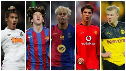 Nejmar, Mesi, Jamal, Ronaldo i Haland (©Reuters)