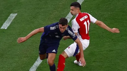 Džejms Skanlon na prijateljskom meču protiv Arsenala (©AFP)