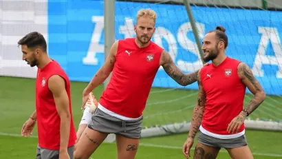 Uroš Račić na treningu reprezentacije Srbije (©Starsport)