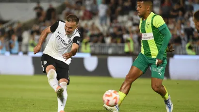 Bibars Natho (Partizan) na utakmici sa AEK-om iz Larnake