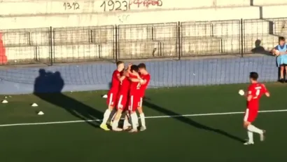 Slavlje fudbalera GFK Dubočica (©Youtube/Mozzart Bet Prva liga Srbije)