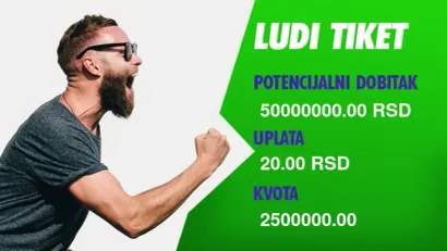LUDI TIKET, ponedeljak, 50.000.000 dinara: Na Dedinju sevnula maksimala!