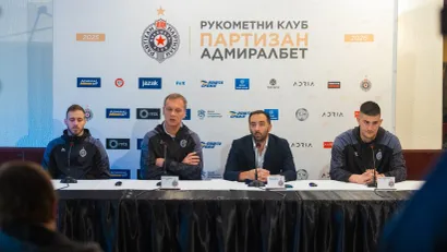 Mladen Šotić, Đorđe Ćirković, Miljan Žugić i Nikola Crnoglavac (©RK Partizan/Maja Nastić)