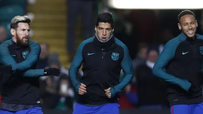 Lionel Mesi, Luis Suarez i Nejmar (©Reuters)
