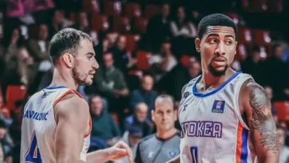 Najdžel Sizar i Strahinja Gavrilović (ABA/Igokea/Marija Vuruna)
