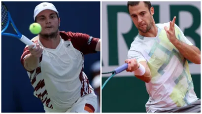 Miomir Kecmanović i Laslo Đere (©AFP)