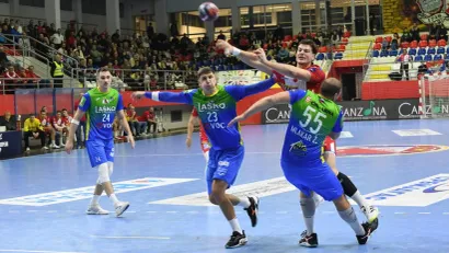 Vojin Čabrilo u prvom meču sa Celjem na Slanpj bari (©RK Vojvodina)