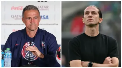 Luis Enrike i Filipe Luis (©AFP)