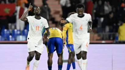 Žan Filip Kraso posle gola protiv Gabona (©AFP)