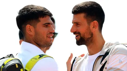 Karlos Alkaras i Novak Đoković (©Reuters)