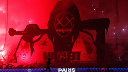 ©AFP (koreografija i bakljada navijača PSŽ-a pred utakmicu)