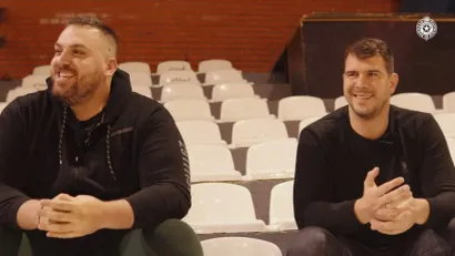 Strahinja Milić i Ivan Dimtrijević (©RK Partizan/Maja Nastić)