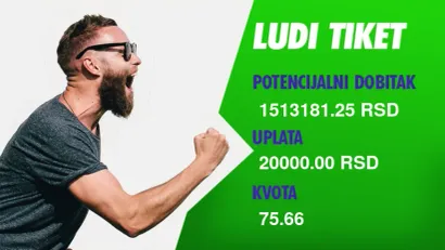 LUDI TIKET, subota, 1.513.181 dinara: Kad osetiš tri iksa