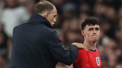 Tomas Tuhel i Fil Foden (©Reuters)