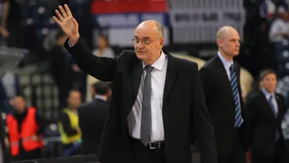 Duško Vujošević i detalj sa utakmice protiv Žalgirisa, 4. aprila 2014. godine (©MN Press)