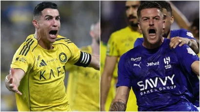 Kristijano Ronaldo i Sergej Milinković Savić (©Reuters)