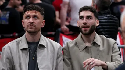Miloš Veljković i Nair Tiknizjan u Beogradskoj areni (©Starsport)