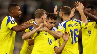 Jasin Ajari ne slavi gol protiv Tunisa (©AFP)