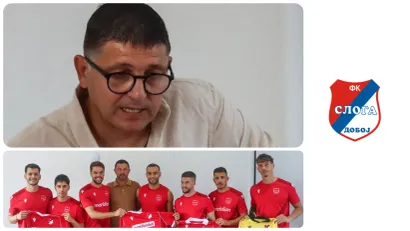 Perica Ognjenović i Slogina pojačanja (©Facebook/Sloga Doboj)