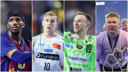 Dika Mem, Gisli Kristjanson, Matijas Gidsel i Emil Nilsen (©AFP)