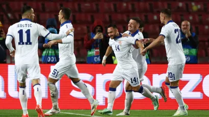 Živković slavi rani gol (@Reuters, Marko Đurica)
