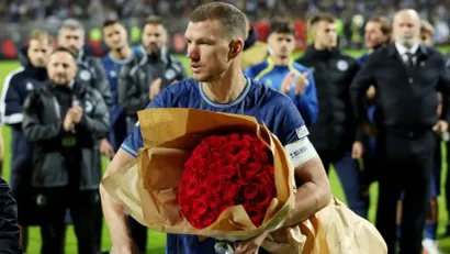 ©Reuters (Edin Džeko na oproštaju od reprezentacije)