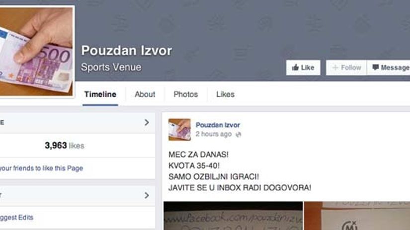 "Primer stranice na Fejsbuku"
