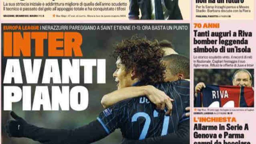 "Inter dominira naslovnom stranom Gazete"