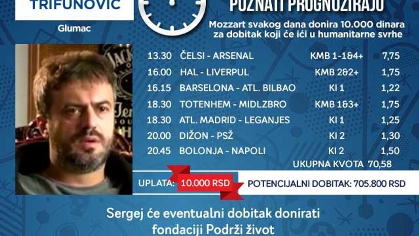 "humanitarni tiket Sergeja Trifunovića"