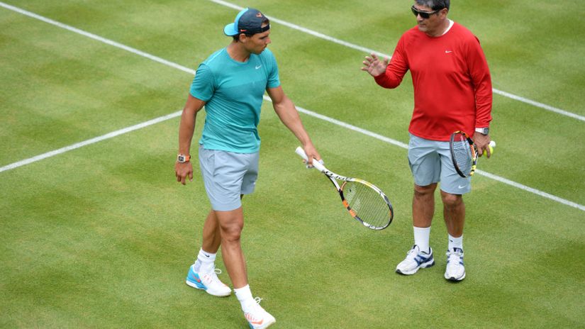 "Toni i Rafel Nadal na treningu"