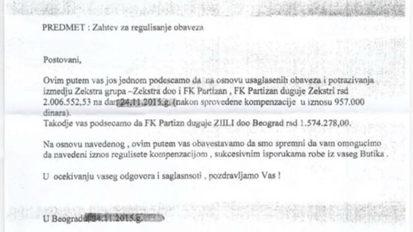 "Zekstrin dopis Partizanu"