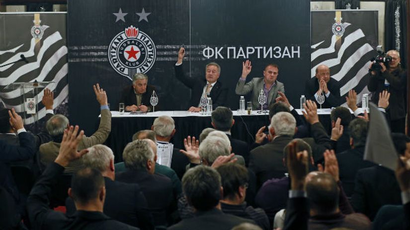 "Sa jednog od prethodnih zasedanja Skupštine Partizana"