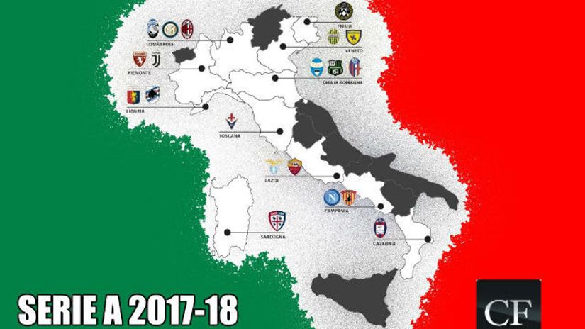 "Mapa italijanskog prvenstva za ovu sezonu"
