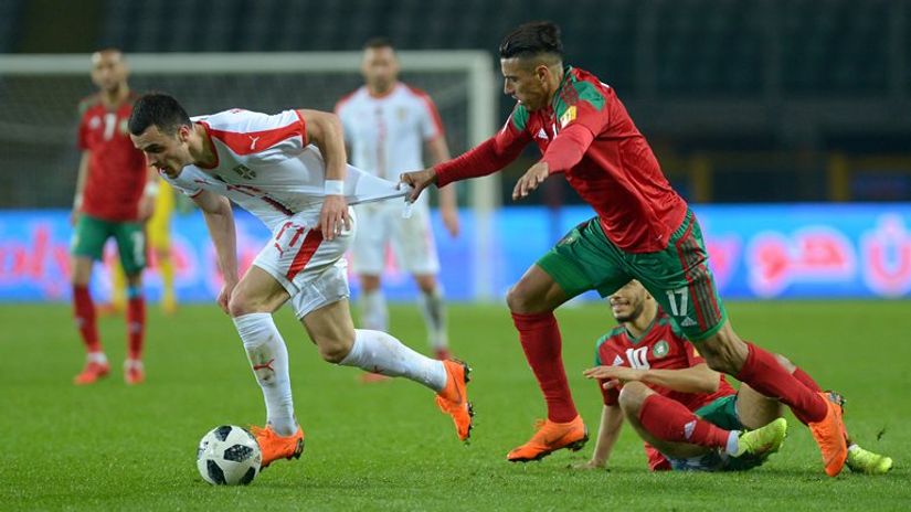 Filip Kostić (Srbija) na utakmici sa Marokom 