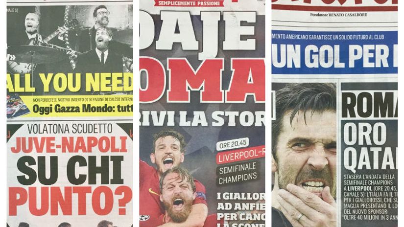 Naslovne strane italijanske sportske štampe
