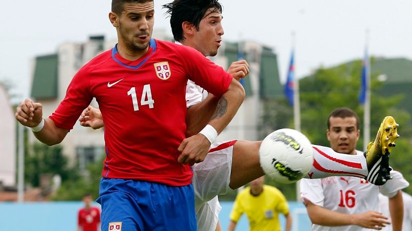 Mitrović u okršaju sa Švajcarcima 2013. godine