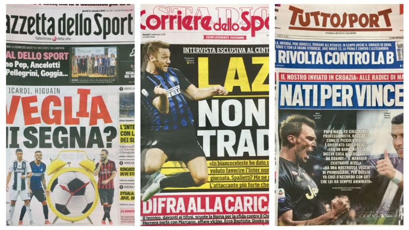 Naslovne strane italijanske sportske štampe