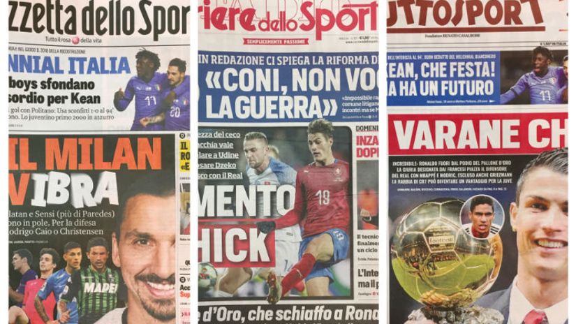 Naslovne strane italijanske sportske štampe
