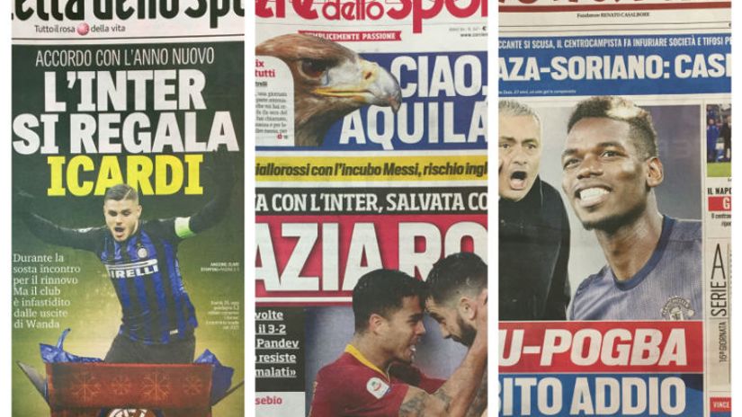 Naslovne strane italijanske sportske štampe