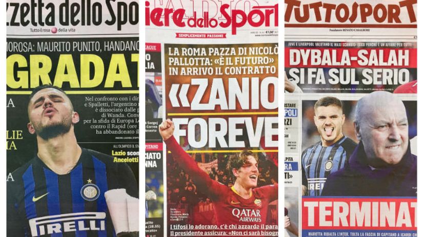 Naslovne strane italijanske sportske štampe