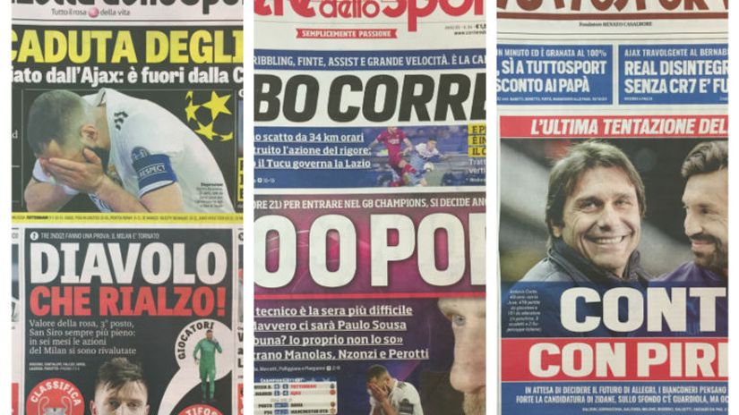 Naslovne strane italijanske sprotske štampe