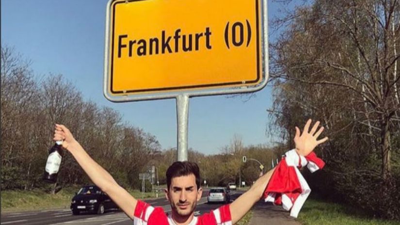 Navijač Benfike u Frankfurtu...