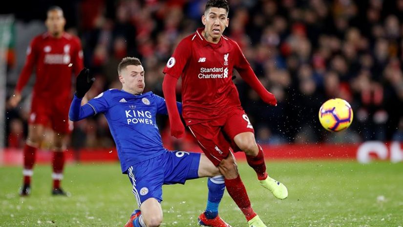 Džejmi Vardi (Lester) i Roberto Firmino (Liverpul)