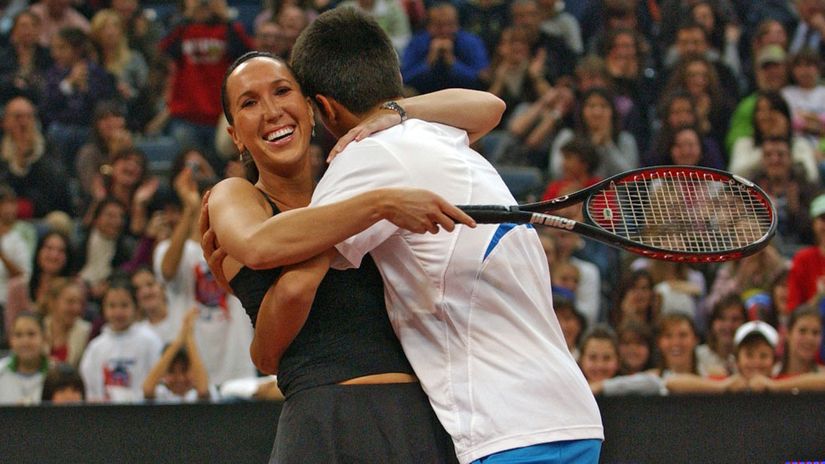 Jelena i Novak na humanitarnoj teniskoj reviji 2007. u Beogradu (©MNPress) 