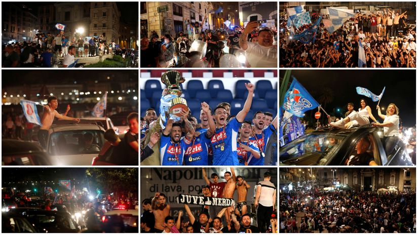 Proslava osvajanja Kupa na ulicama Napulja (©Reuters, ©AFP)