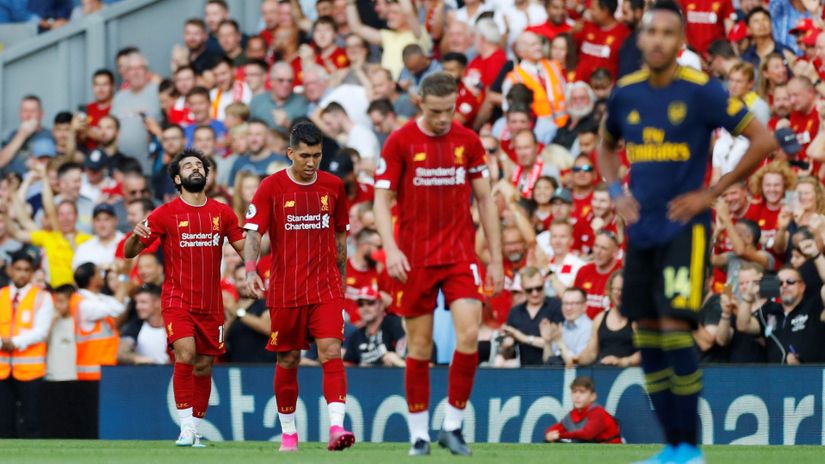 Salah proslavlja pogodak u prethodnom dvoboju sa Arsenalom (©Reuters)