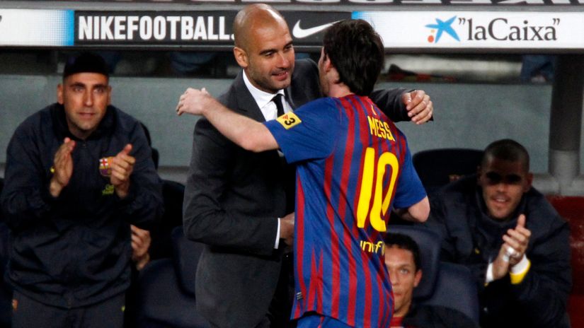 Pep Gvardiola i Leo Mesi (©Reuters)