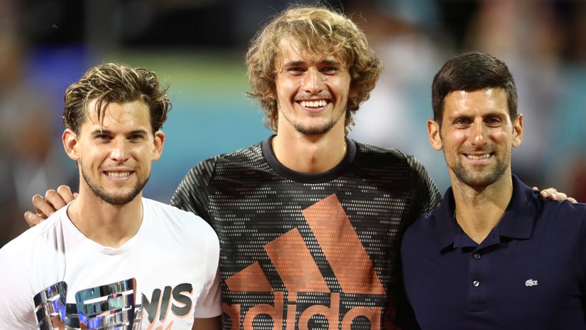 Tim, Zverev i Đoković na Adria turu (©Reuters)